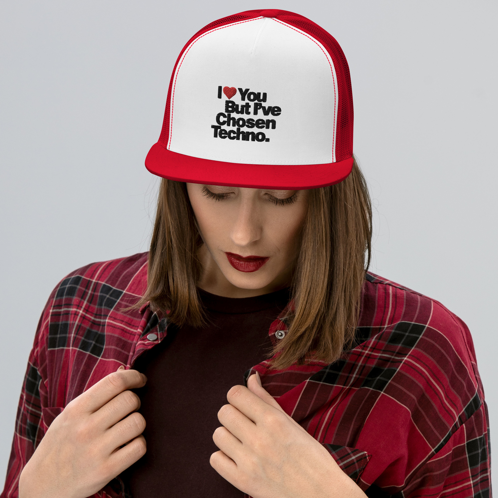 I LOVE YOU BUT IVE CHOSEN TECHNO - Trucker Cap