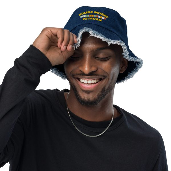 HOUSE MUSIC VETERAN - Distressed Denim Bucket Hat