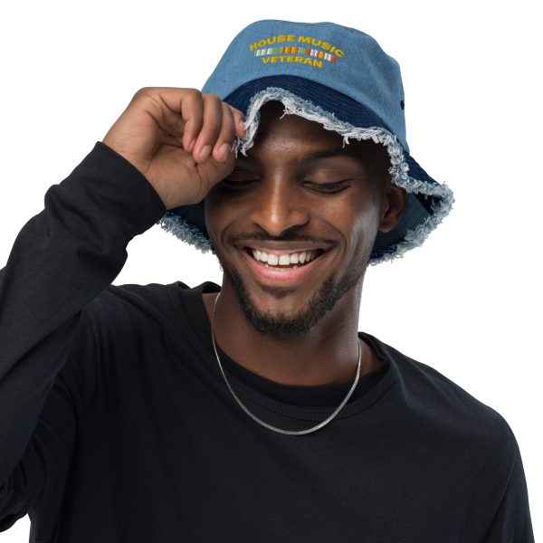 HOUSE MUSIC VETERAN - Distressed Denim Bucket Hat