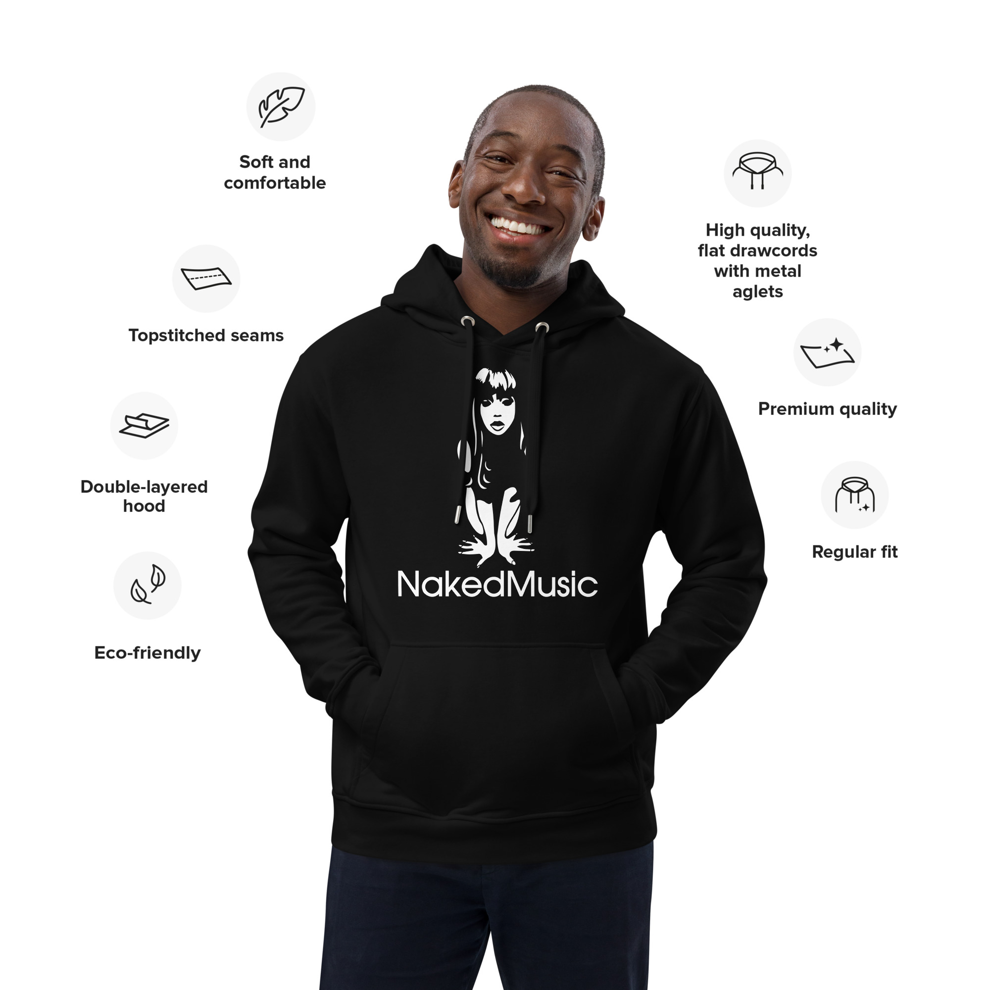 NAKED MUSIC - Premium Eco Hoodie